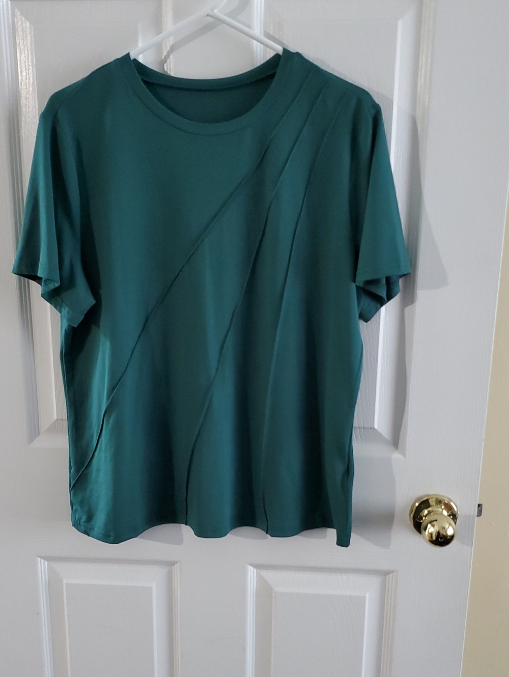 SHEIN Teal Green Short Sleeve Crewneck Top
